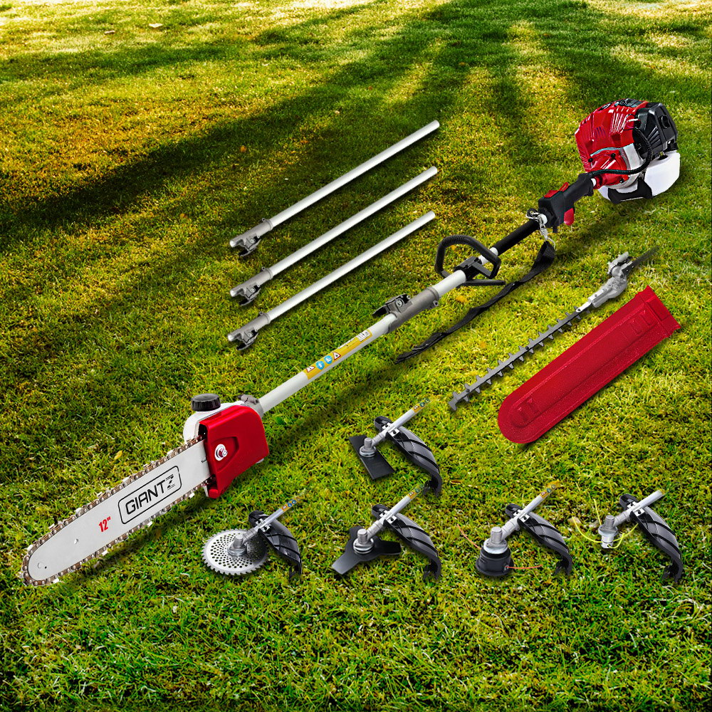 Pole Chainsaw Petrol 52CC Pruners 2-Stroke Long Chainsaw Hedge Trimmer Brush Cutter Whipper Snipper Multi Tool