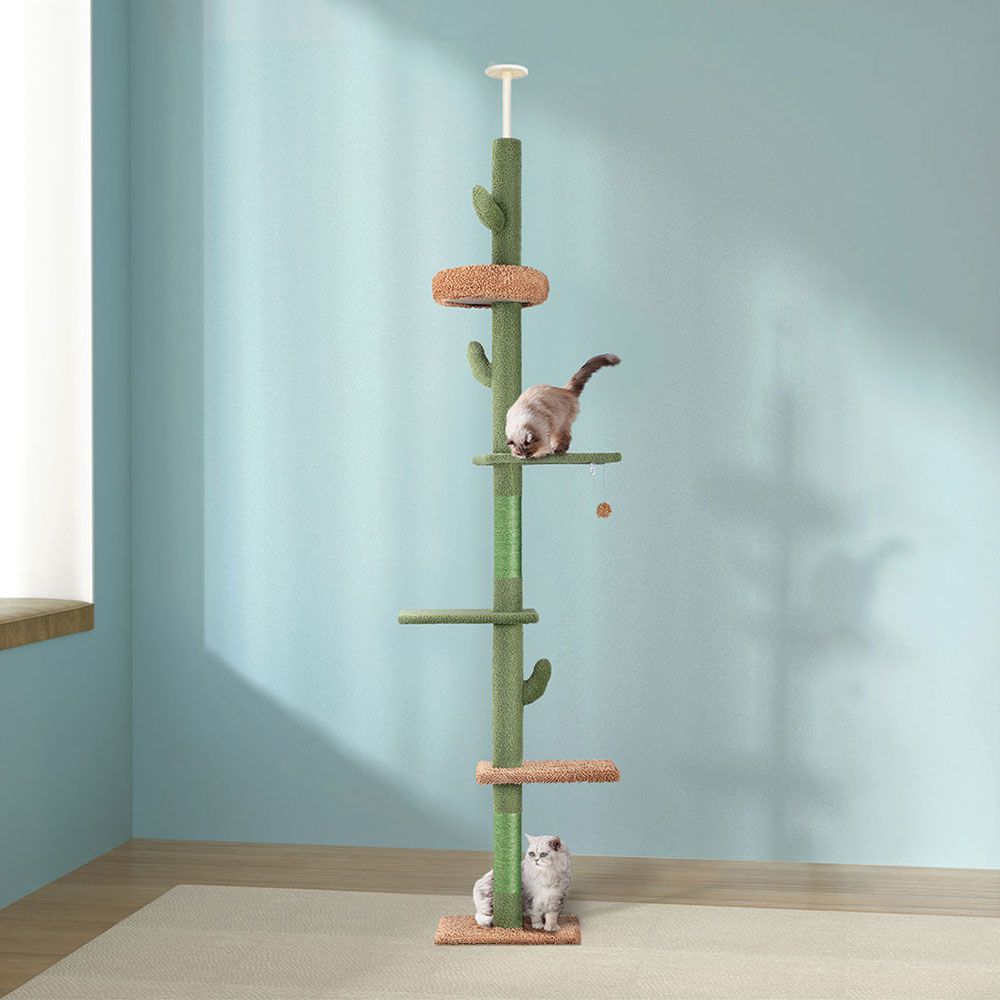Cat Tree Tower Scratching Post Scratcher - Floor to Ceiling Cats Bed 290cm