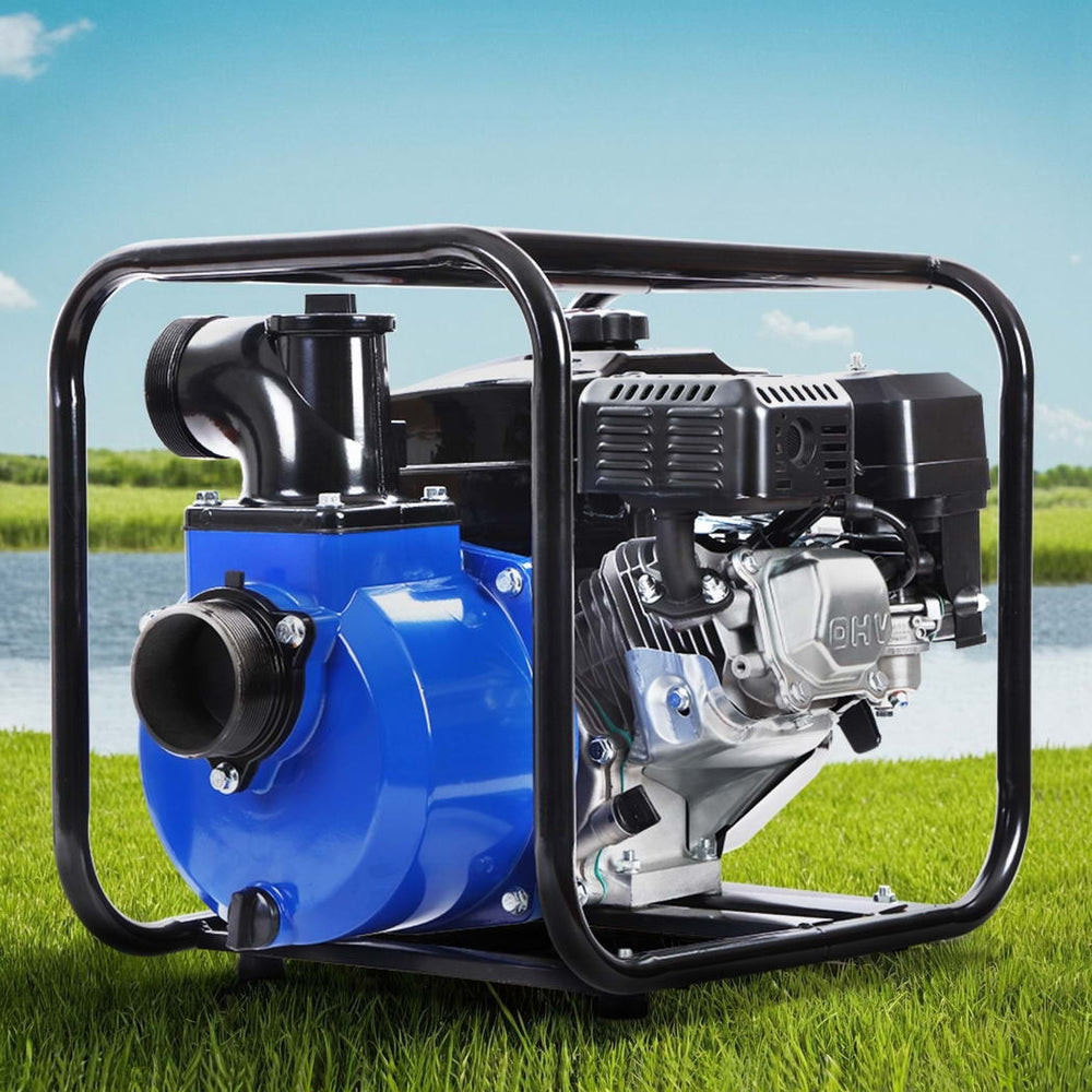 Petrol Water Pump 8HP 3" Garden Irrigation Transfer - Blue