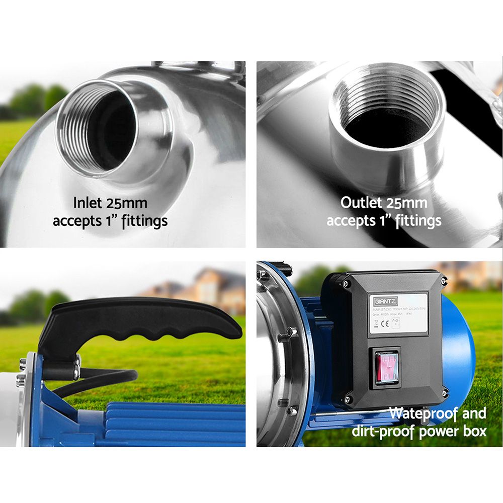 Garden Water Jet Pump High Pressure 1100W Tank Rain Farm Irrigation House