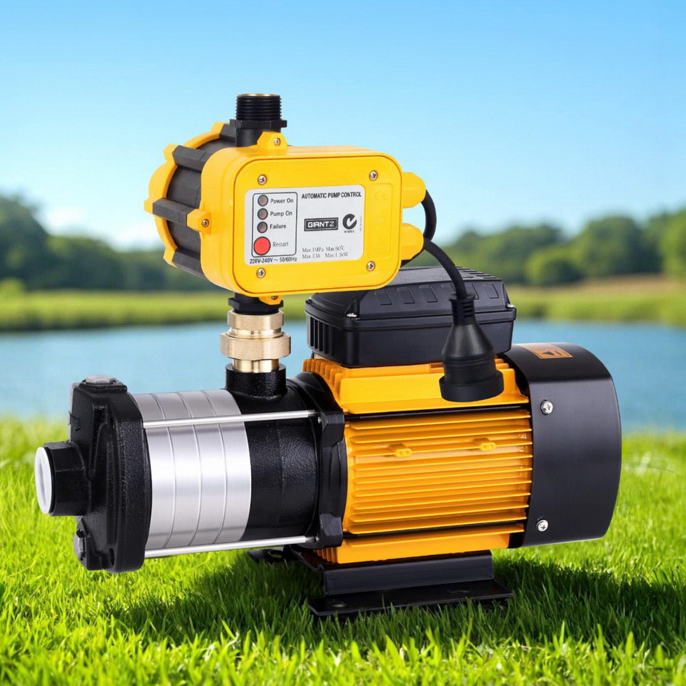 Water Pump Multi-Stage Pressure Rain Tank Garden Farm House Irrigation 2000W Yellow Controller