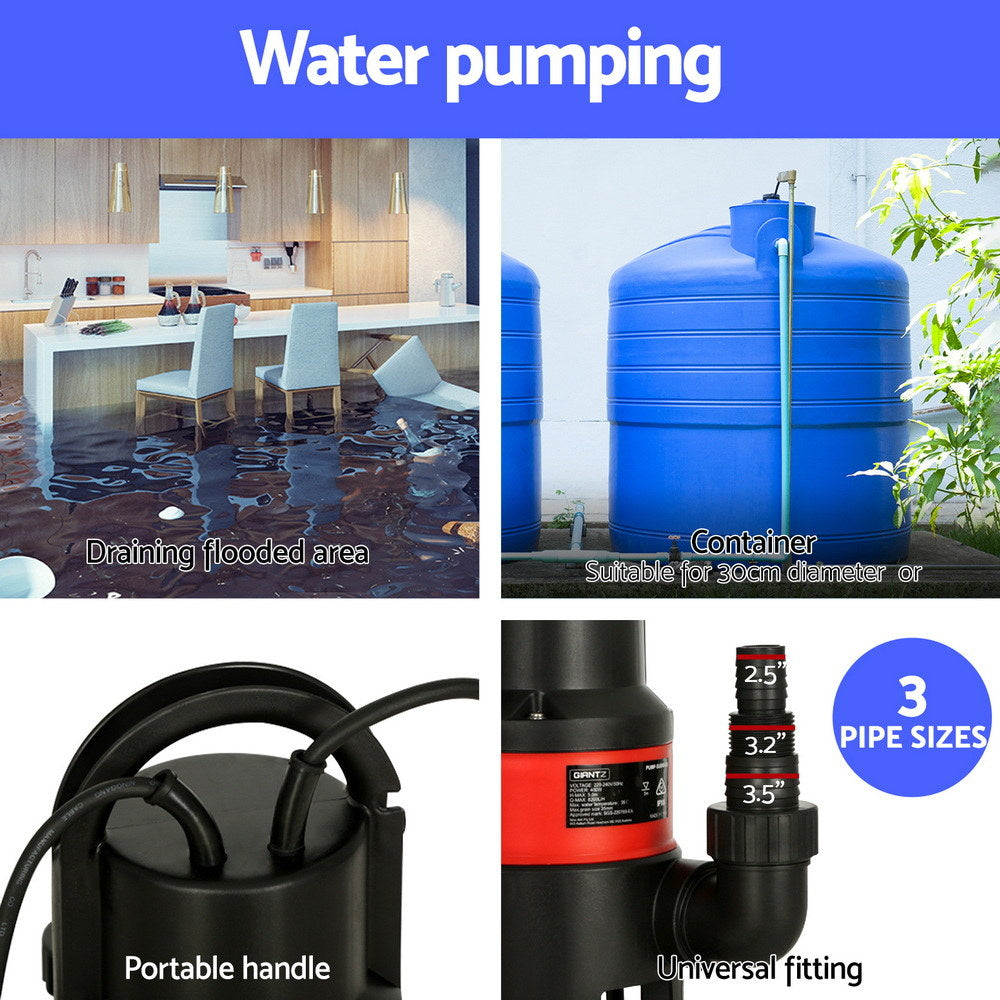 Water Pump 750W Dirty Submersible Sump Pool Flooding Pond Clean