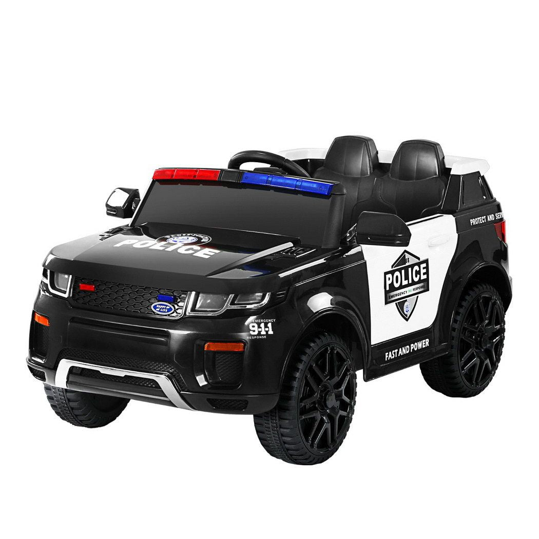 Kids Ride On Patrol Police Car Rigo Range Rover-Inspired Remote - Black