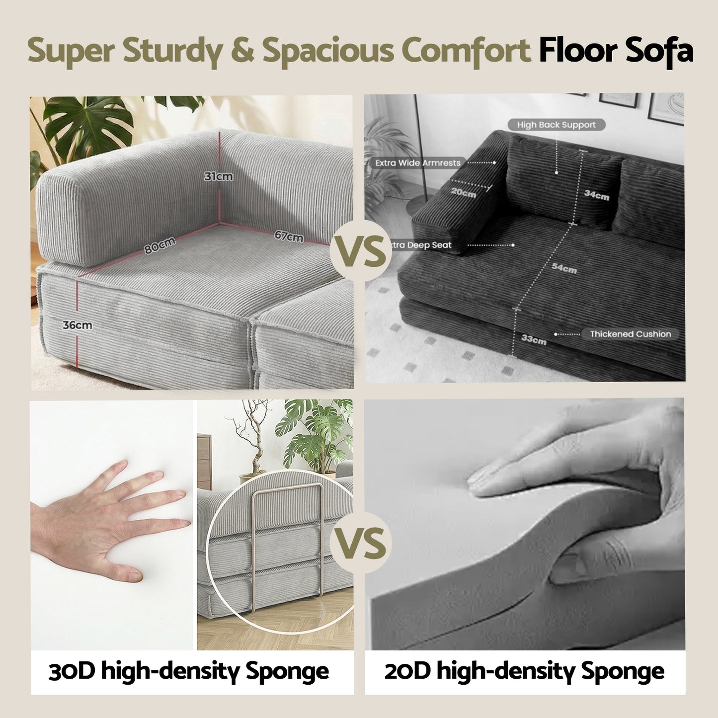 Sbed 202603301246 Convertible Folding Sofa Bed Grey