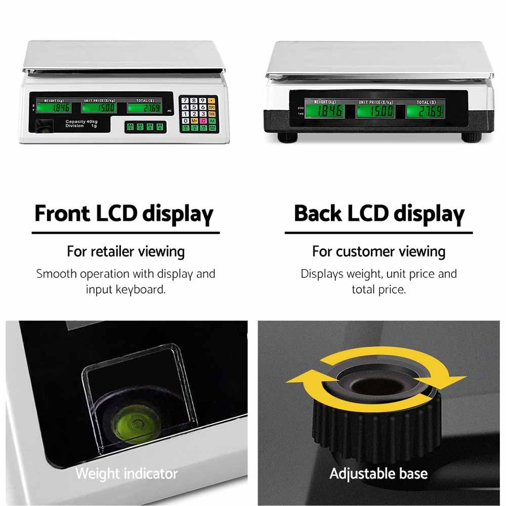 Digital Kitchen Scale 40KG Electronic Scales Shop Market Commercial