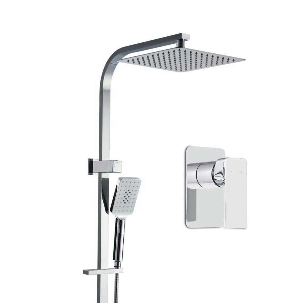 Rain Shower Head Mixer 10'' Round Handheld High Pressure Wall Chrome