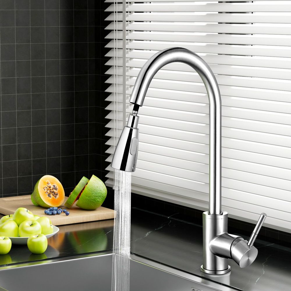 Pull-Out Mixer Faucet Tap, Silver