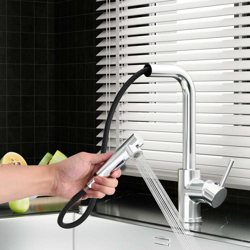 Tap Pull Out Rectangle 2 Mode Sink Basin Faucet Swivel Wels Chrome