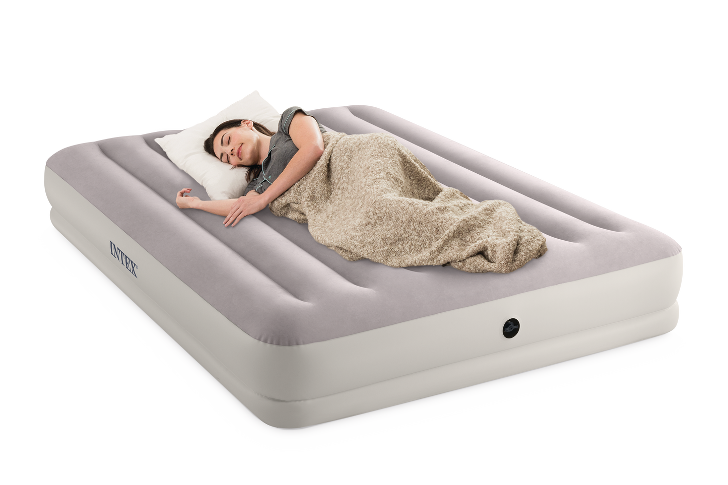 Intex Queen Dura-Beam Prestige Mid-Rise Airbed w/ USB150 Pump- 64179