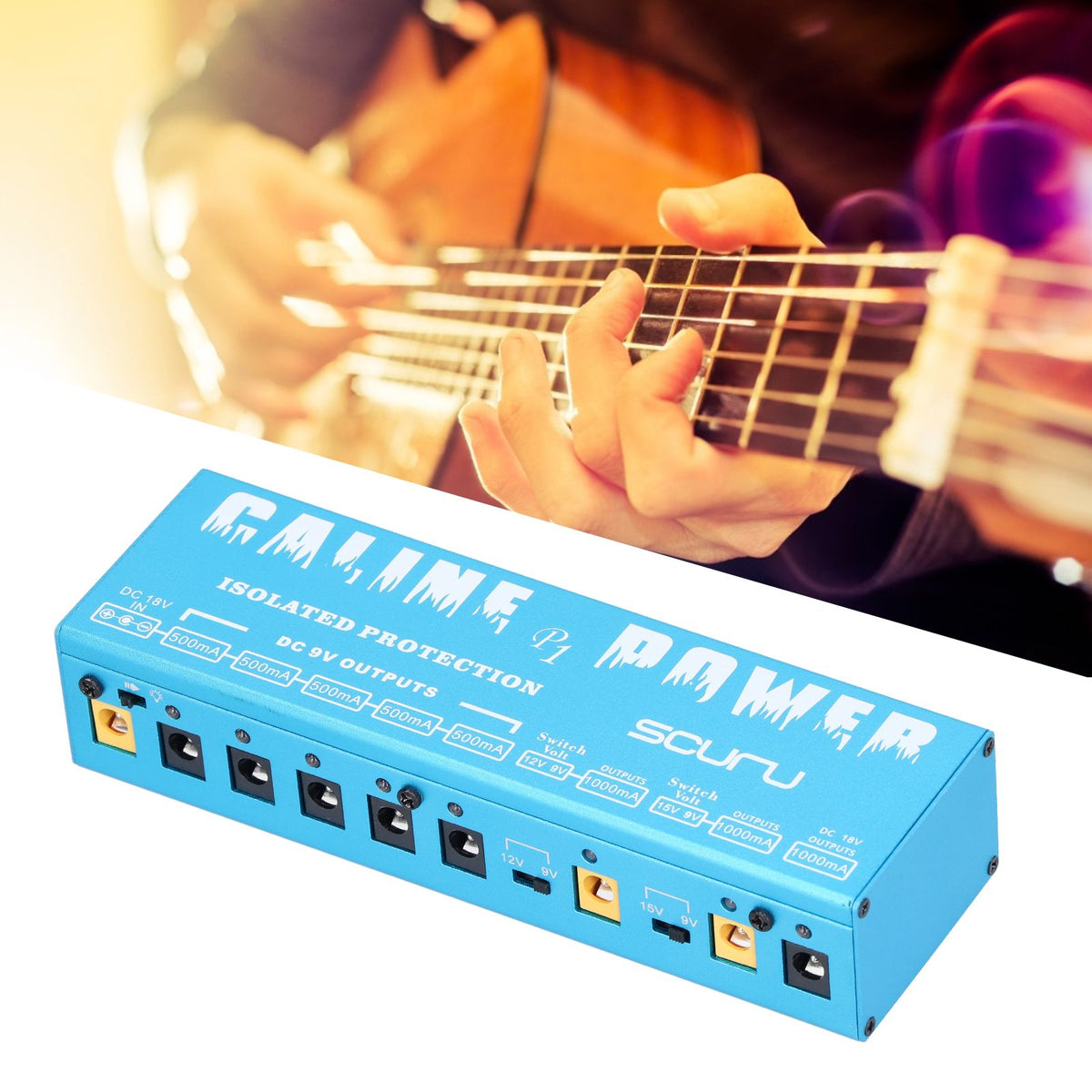 Guitar Effect Pedal 18V 2A 36W 8 Isolated Outlets with LED Power Adapter Accessory