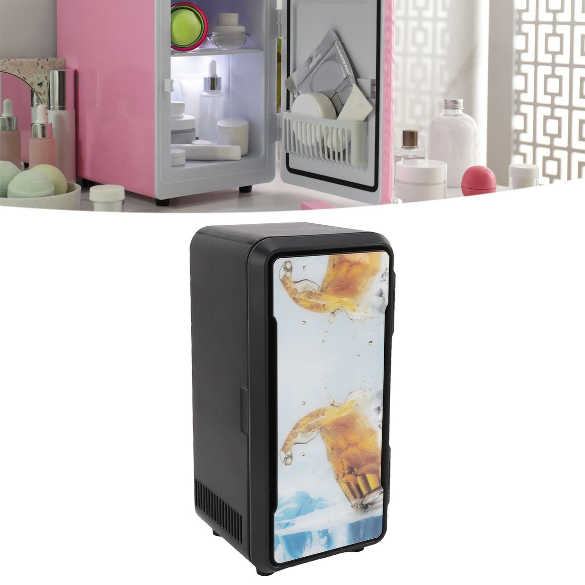 Portable Mini Fridge 9V 2A 10‑18W 5V 1A Cooler Warmer USB Interface Compact Refrigerator for Skincare Cosmetics Beverage Food