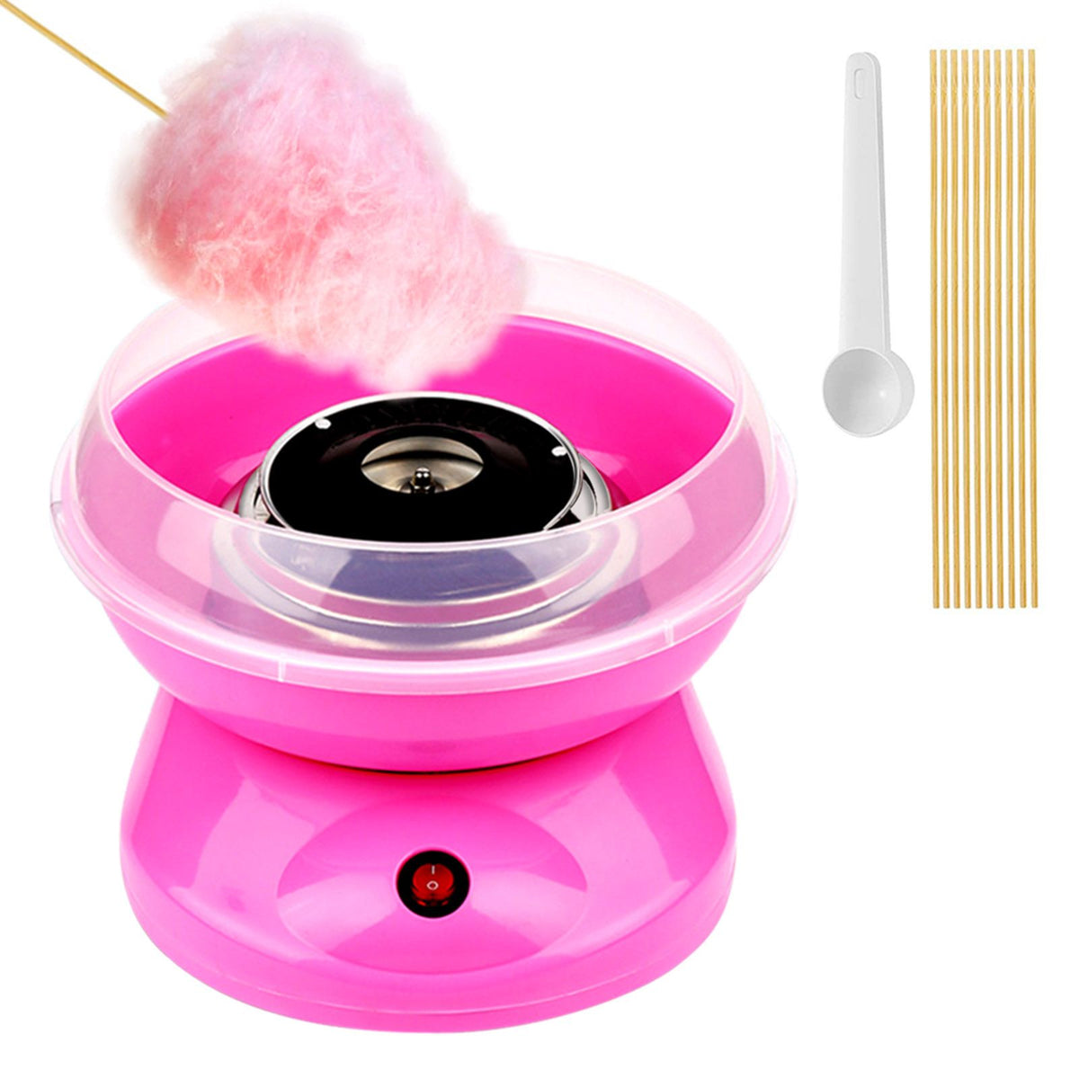Portable Cotton Candy Machine Desktop Cotton Candy Maker 450W Candy Floss Machine with Splash Prevention Bowl Sugar Scoop 10pcs Candy Sticks for Home Use