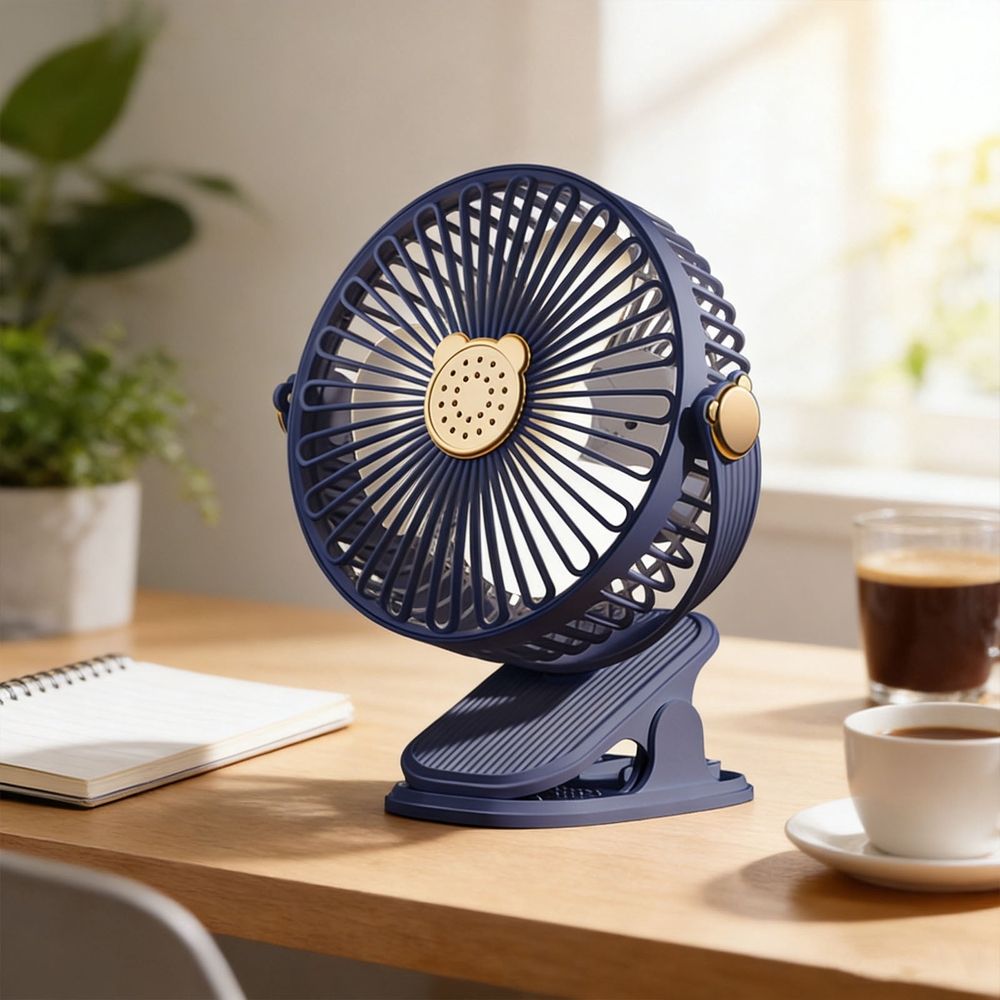 Multi-Purpose Clip Fan with Light - Rechargeable Fan, Variable Speeds, USB Portable for Office, Bedroom