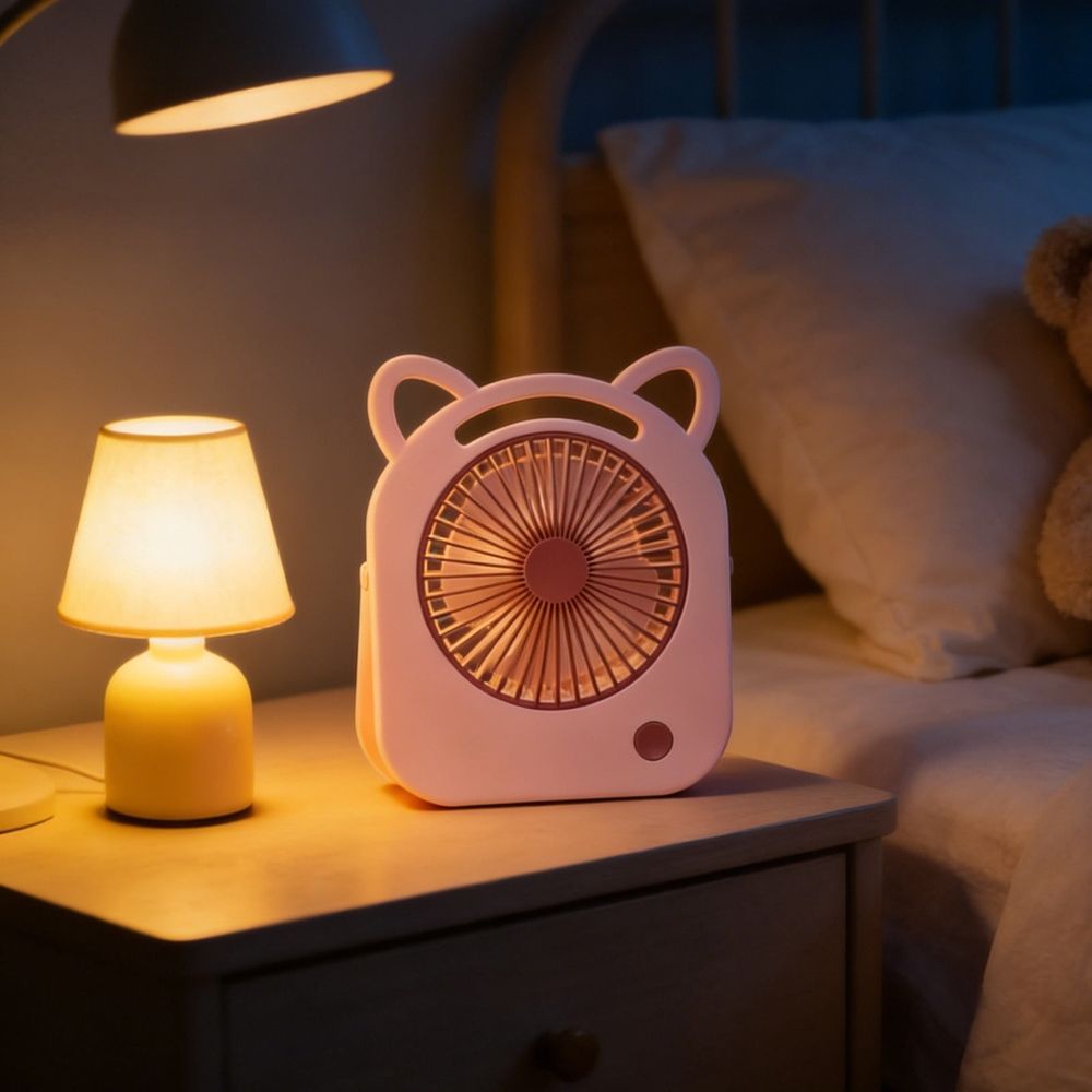 USB Rechargeable Fan - Adjustable Angle Desktop and Handheld Electric Fan with Low Noise Operation for Home, Office, and Dorm Use, Compact Size, Lightweight Plastic,White