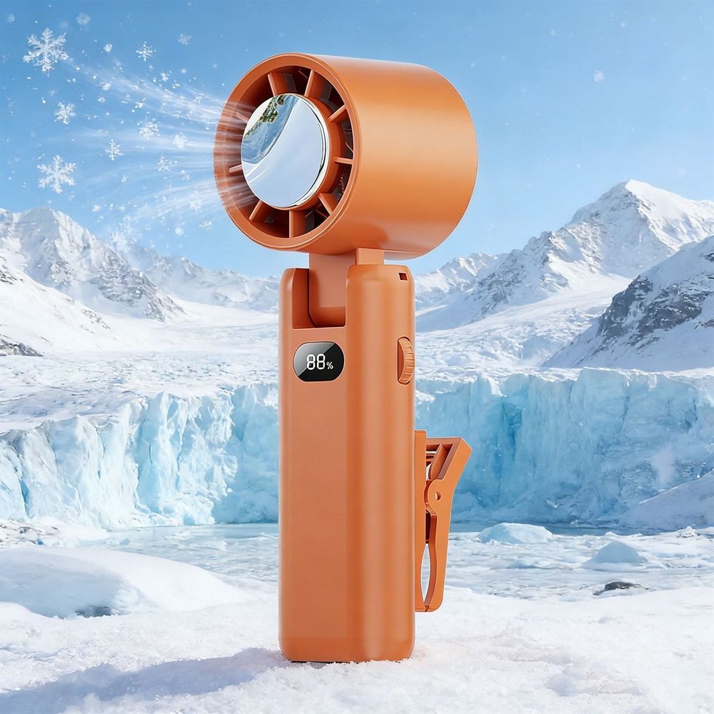 High-Speed Clip Fan, USB Rechargeable Multi-Purpose Fan, 100-Speed Digital Control, Foldable Design, Ideal for Outdoor Activities and Office Use, Great for Adults and Professionals
