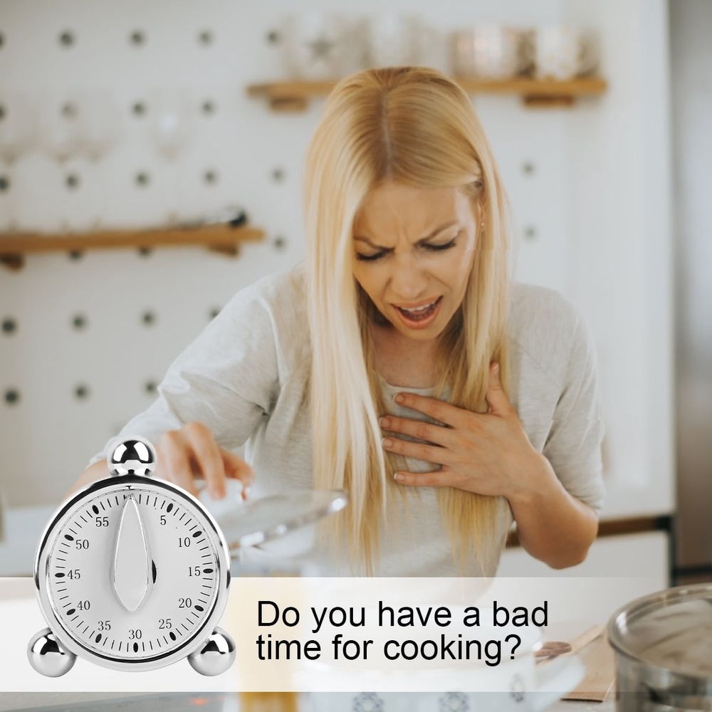 Kitchen Cooking Timer,Long Ring Bell Alarm Loud60 Minute Kitchen Timer for Cooking,Mechanical Cooking Timer Manual Countdown Timer with Alarm Sound for Baking Cooking Steaming Barbecue Teaching