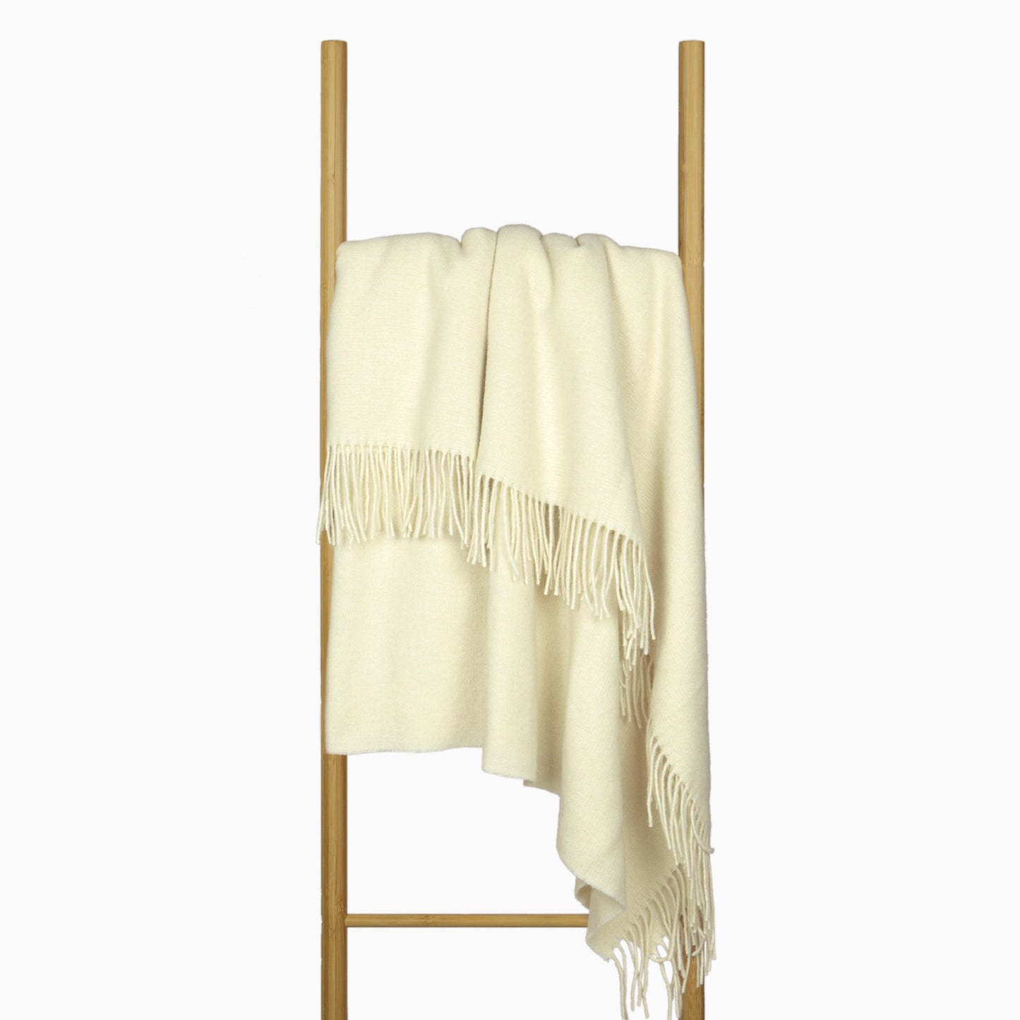 Oxford Throw Blanket Merino Wool Blend - Ivory
