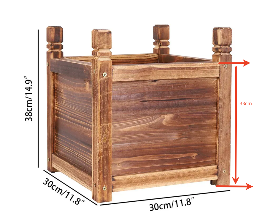 Small Raised Garden Bed 30x30x33cm Wooden Planter Box