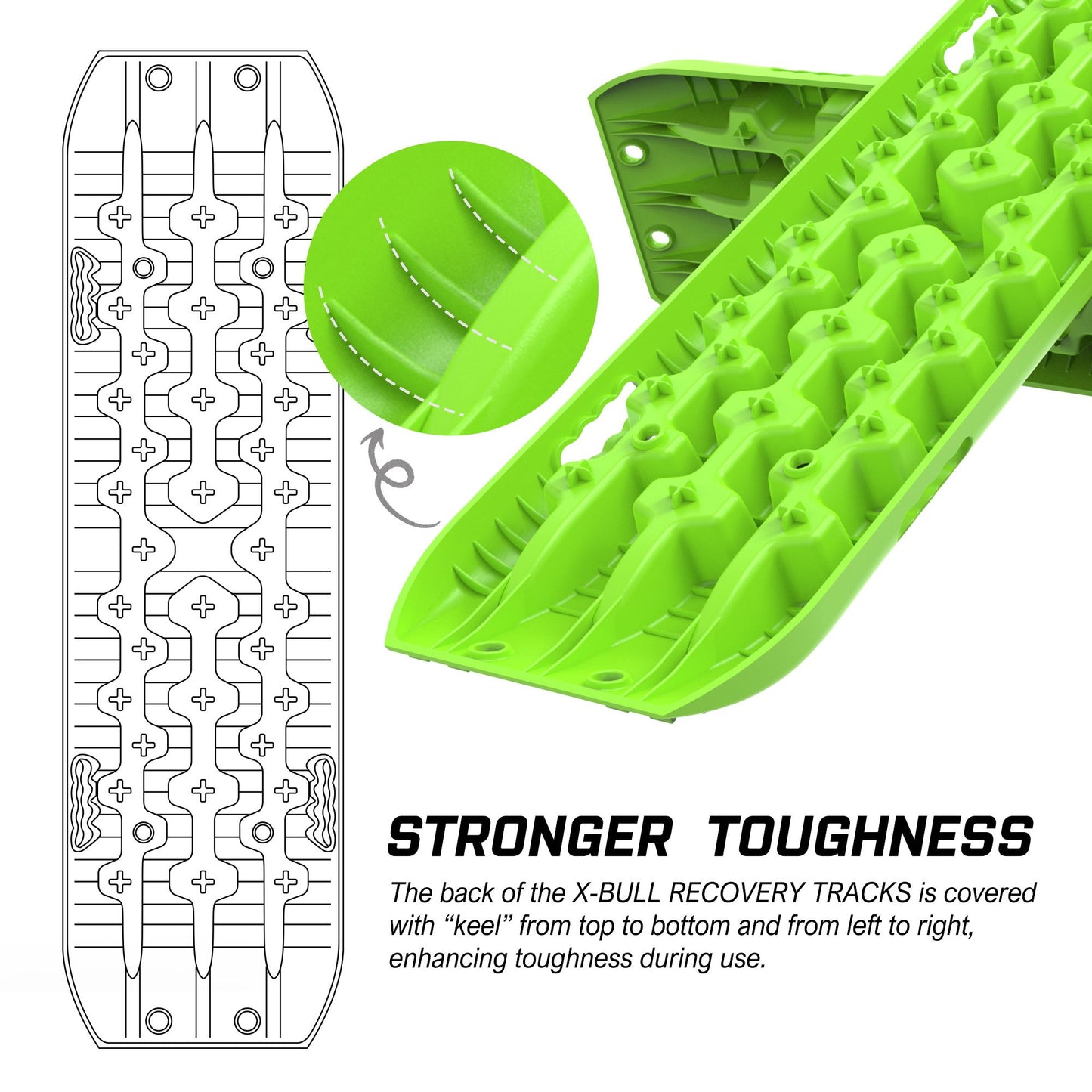 Recovery Tracks Sand Tracks KIT Carry Bag Mounting Pin Sand/Snow/Mud 10T 4WD - Green Gen 3.0