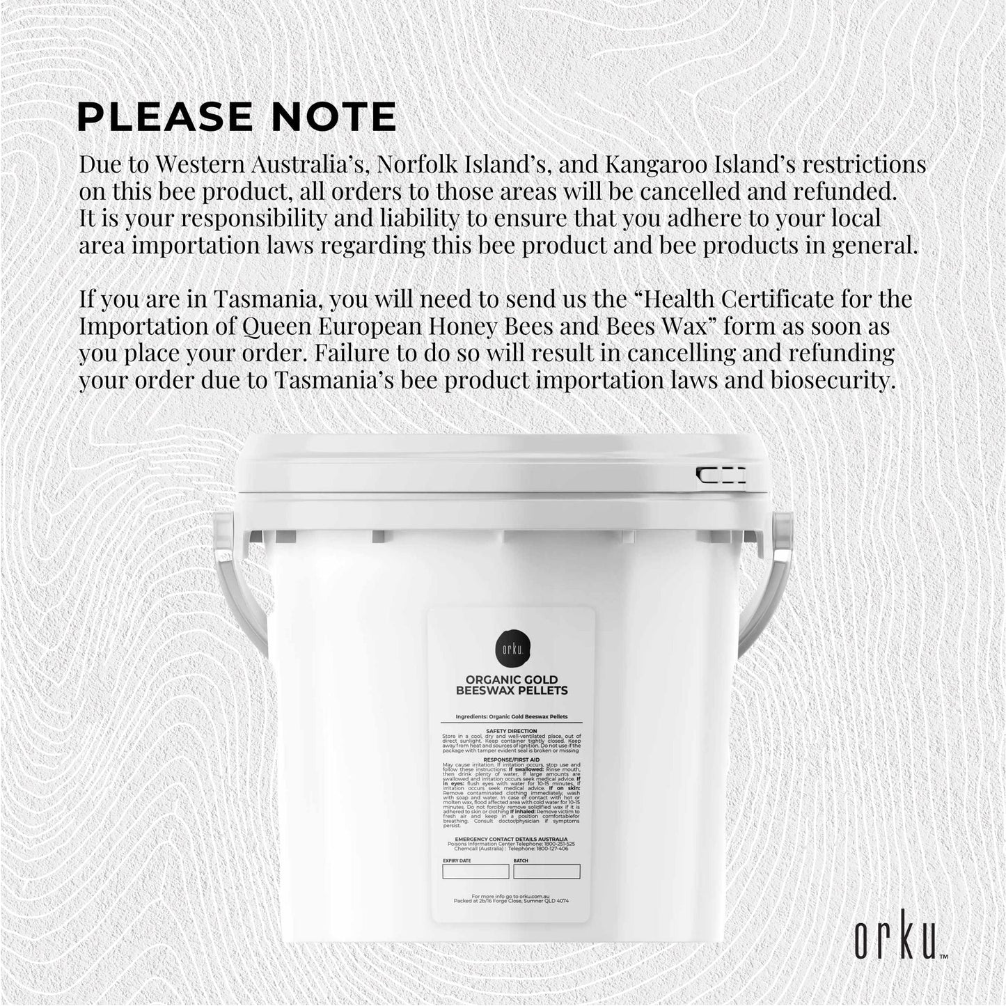 Organic Beeswax Pellets 2.5Kg Tub Pharmaceutical Cosmetic Candle Yellow Bees Wax