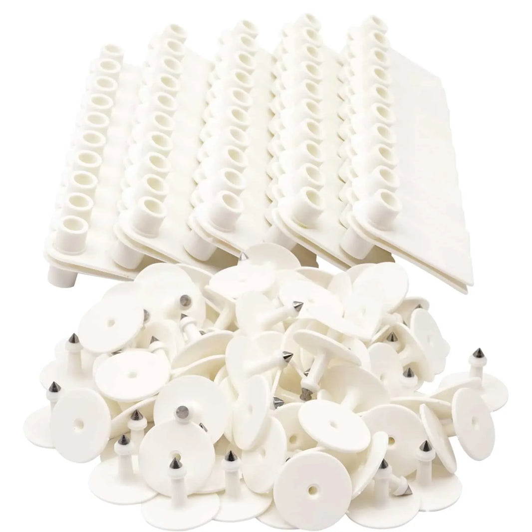 Cattle Ear Tags 100x 5x2cm Set - Mini White Blank Pig Goat Livestock Label