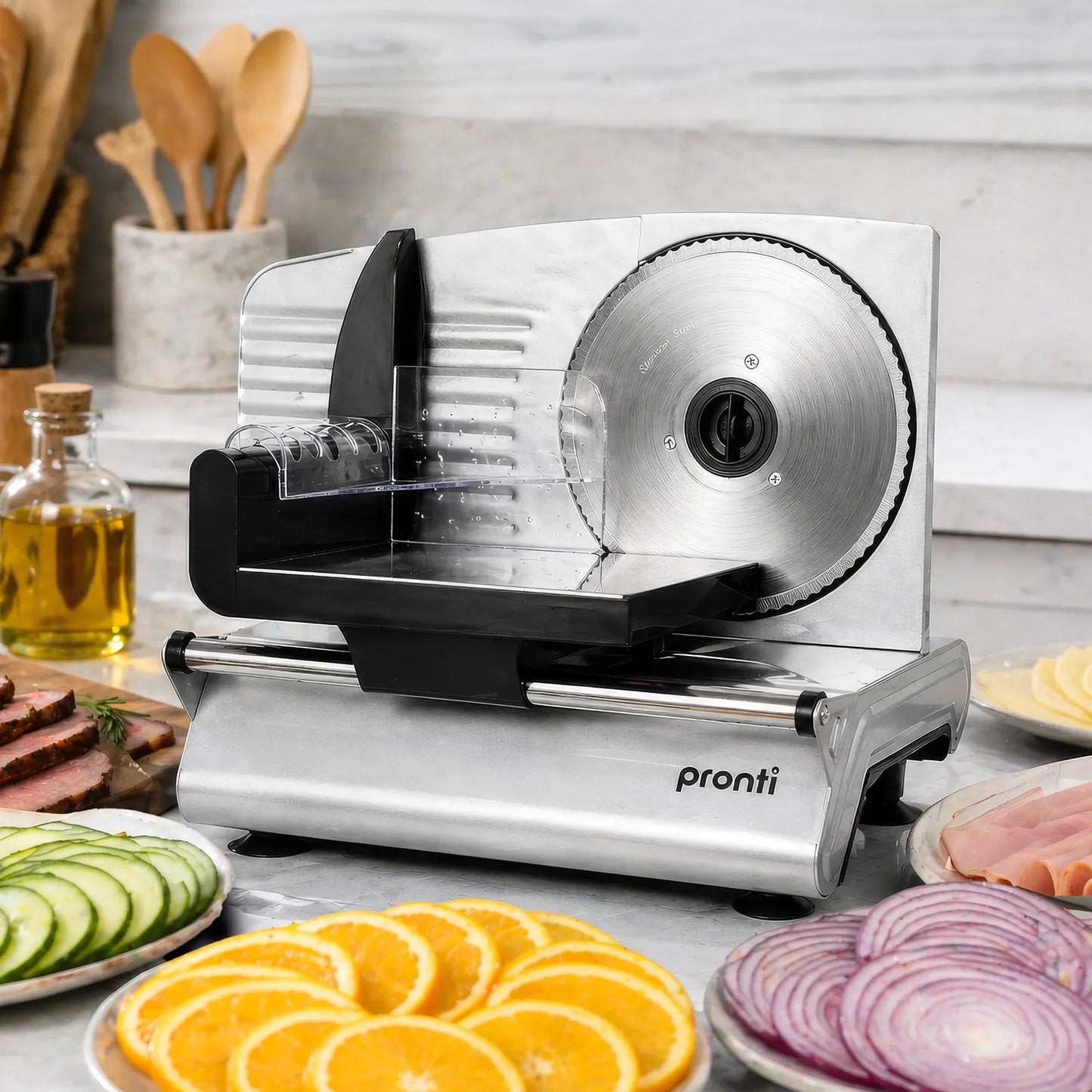 Pronti Deli and Food Electric Meat Slicer 200W Blades Processor