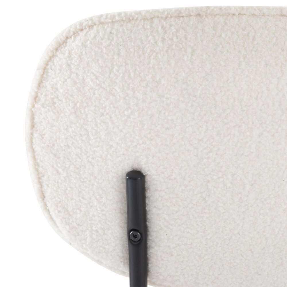White Whisper Teddy Fabric Dining Chair Duo
