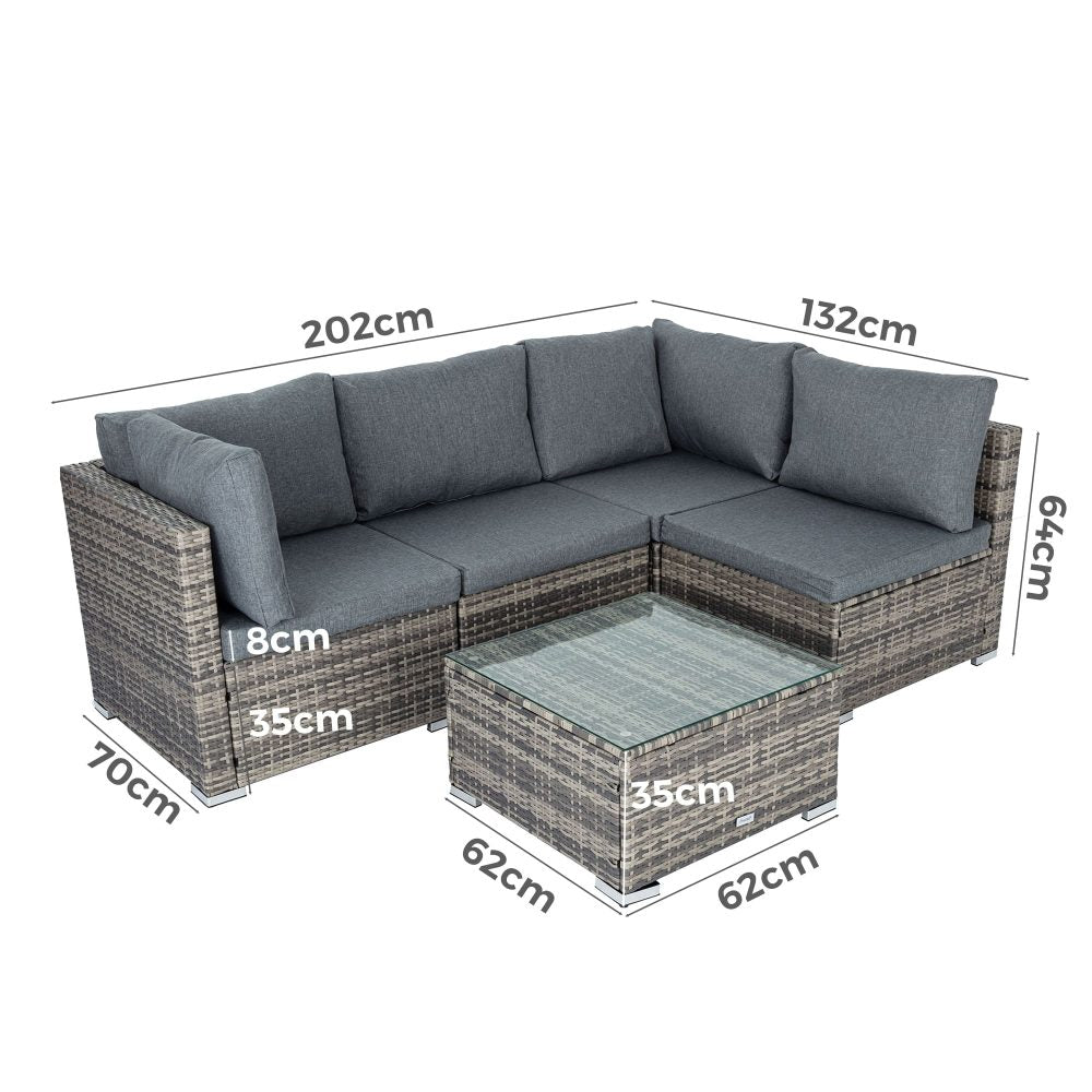Outdoor Modular Lounge Sofa - Grey