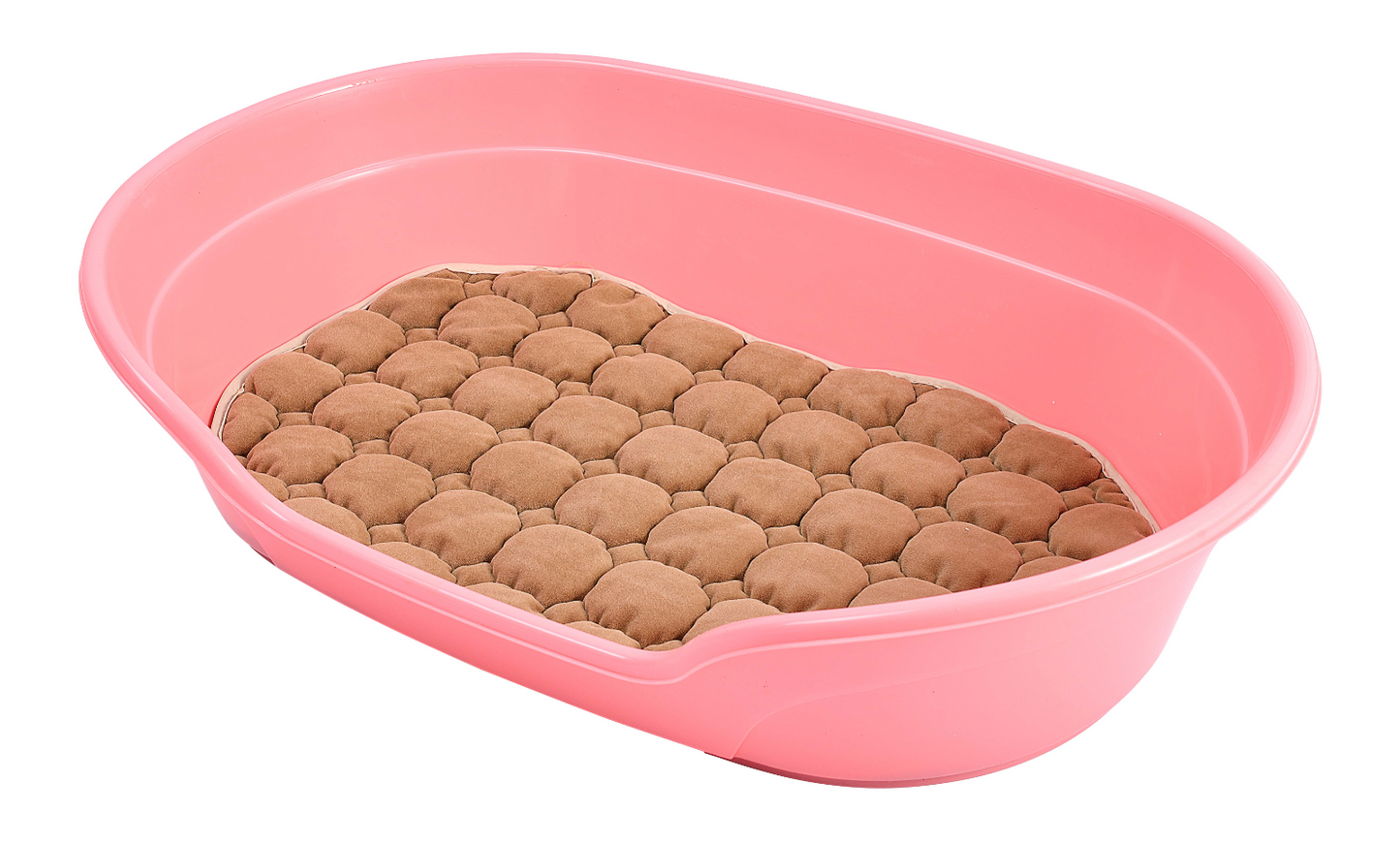 Pet Bed Medium Plastic Dog Bedding Sleeping Resting Washable Basket - Pink