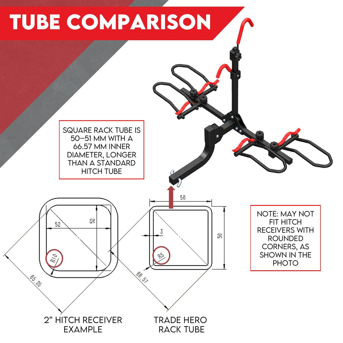 Car Bike Rack 2-Bicycle Rear Holder - SUV Hitch Mount Platform