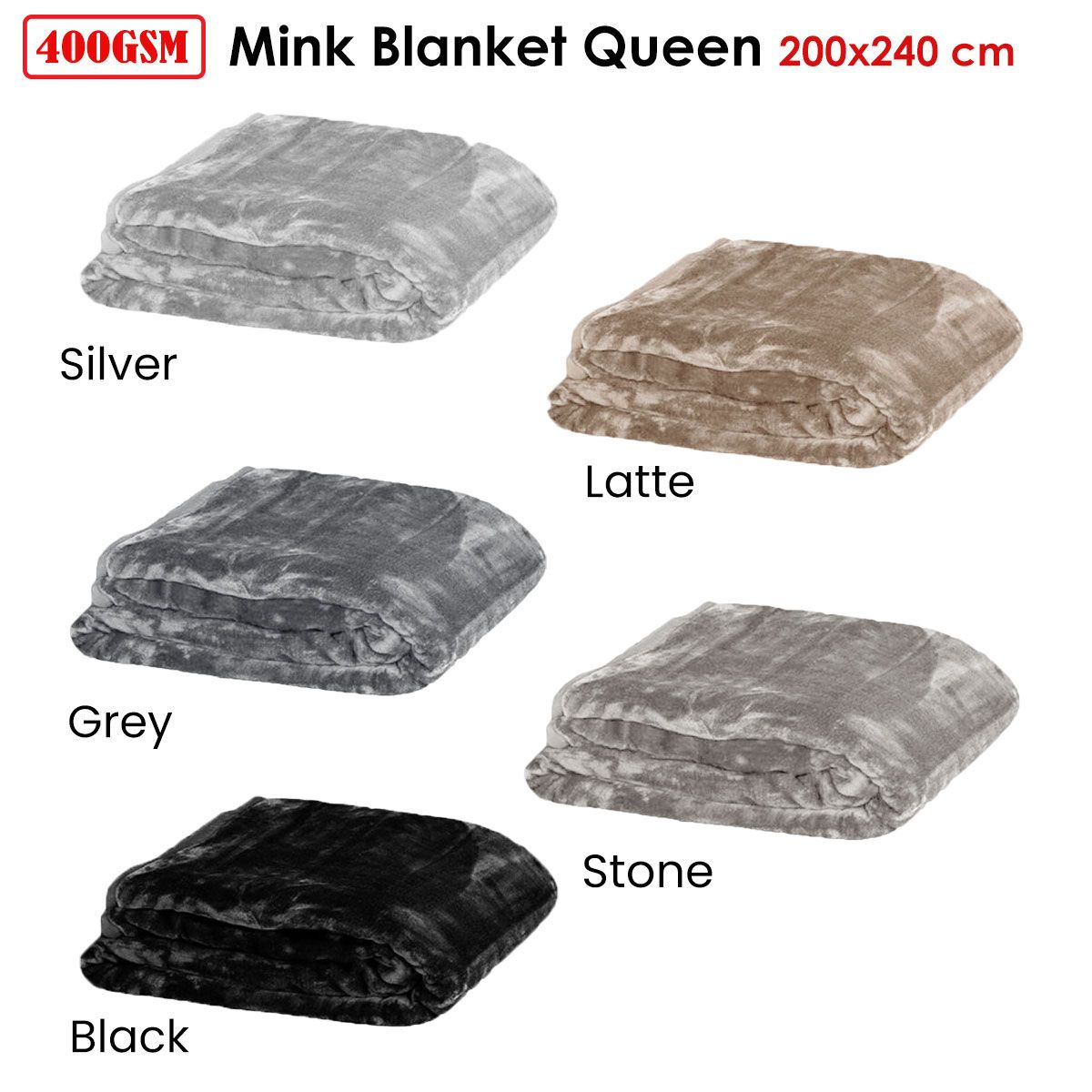 Blanket Faux Mink Soft Plain Latte Queen