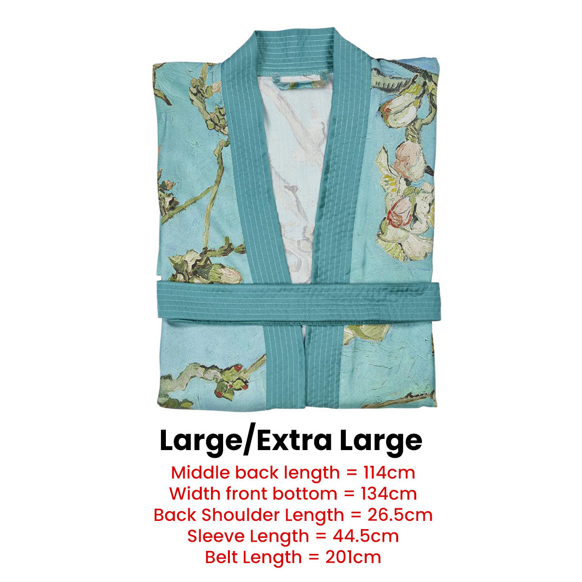 Kimono Bath Robe Large/Extra Large Bedding House Van Gogh Almond Blossom Blue