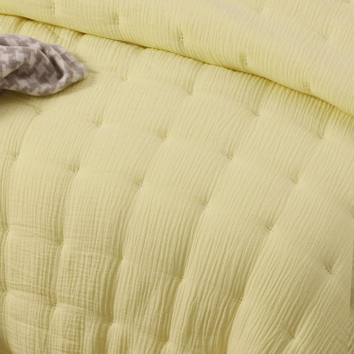 Comforter Set King Vintage Design Homewares Hugo Cotton Gauze Quilted Butter 3 Piece