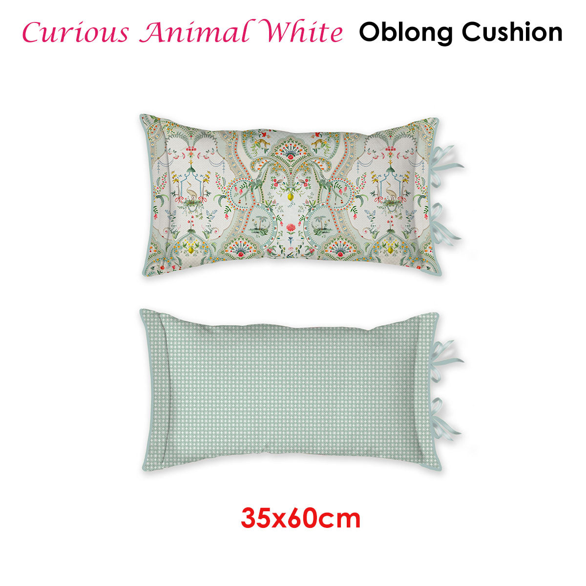 Oblong Cushion PIP Studio Curious Animal - White