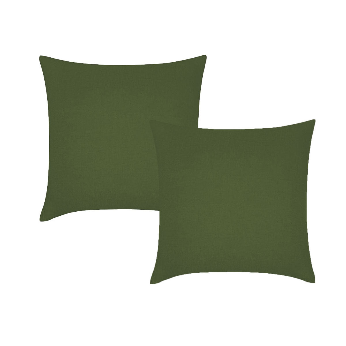 European Pillowcases Pair Vintage Design Homewares Olive French 65 x 65cm