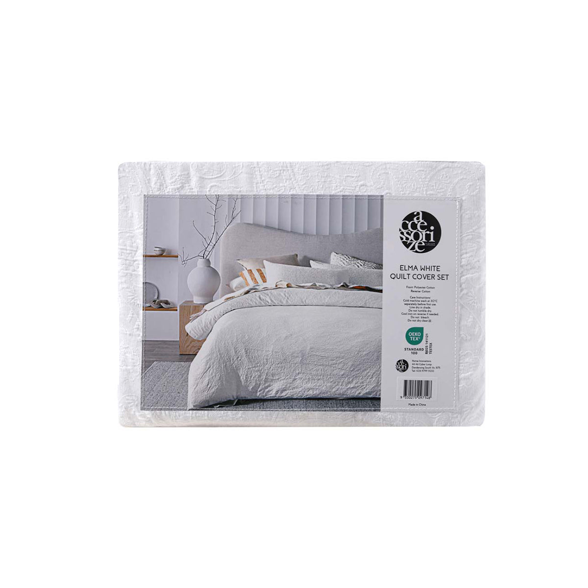 Accessorize Elma White Jacquard Quilt Cover Set - King