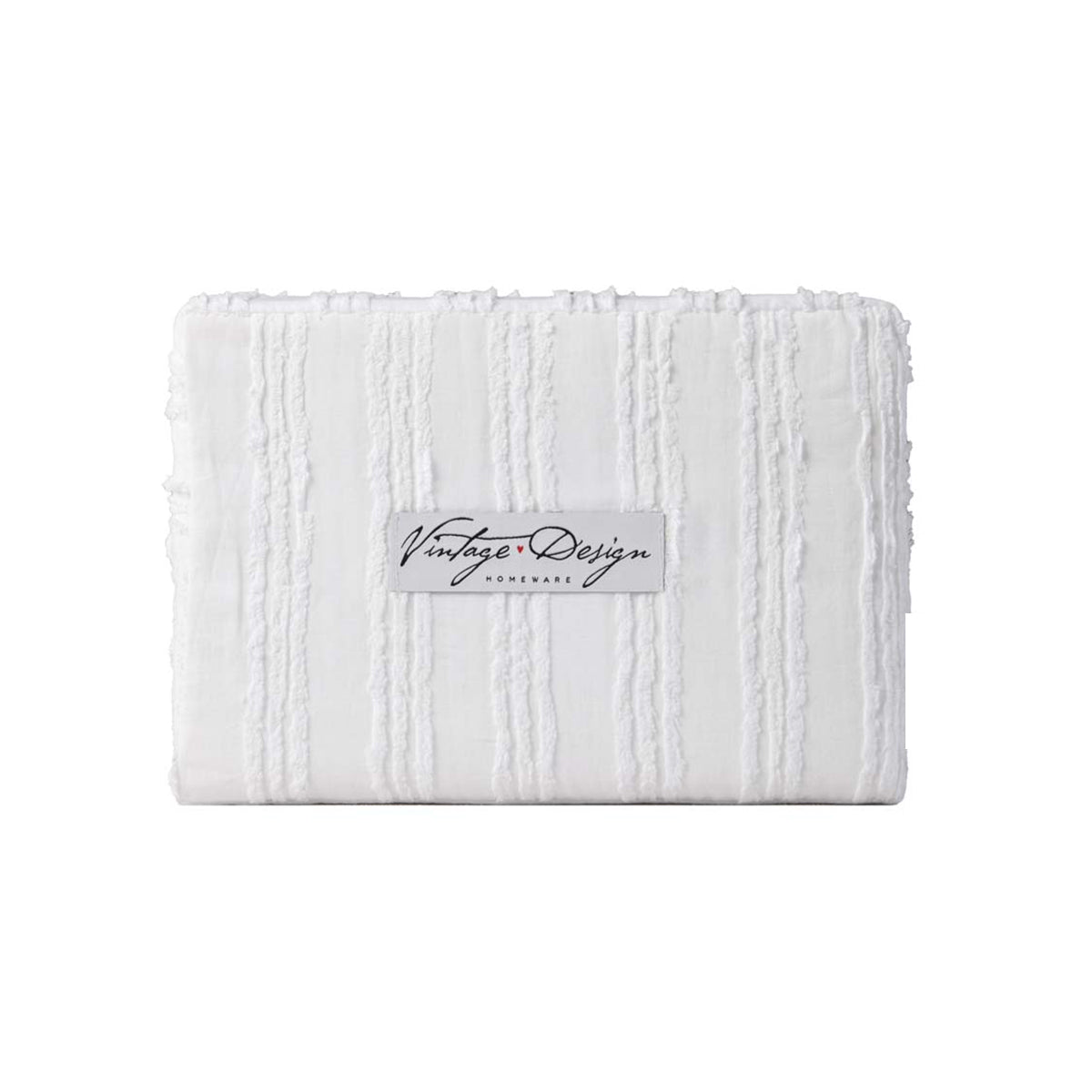 Cotton Quilt Cover Set Vintage Design Homewares Reflections White - King