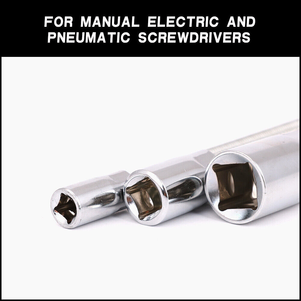 Flexible Socket Extension Bars 3PC Set Shaft 1/2" 1/4" 3/8" Drive 10" 8" 6"