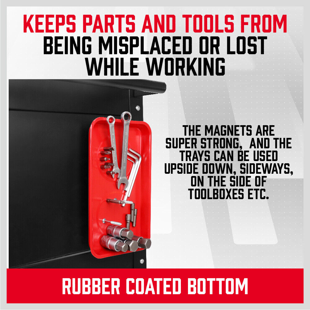 Magnetic Parts Holder Set 4Pc Wrist Band Magnet Tray Screws Nuts Storage