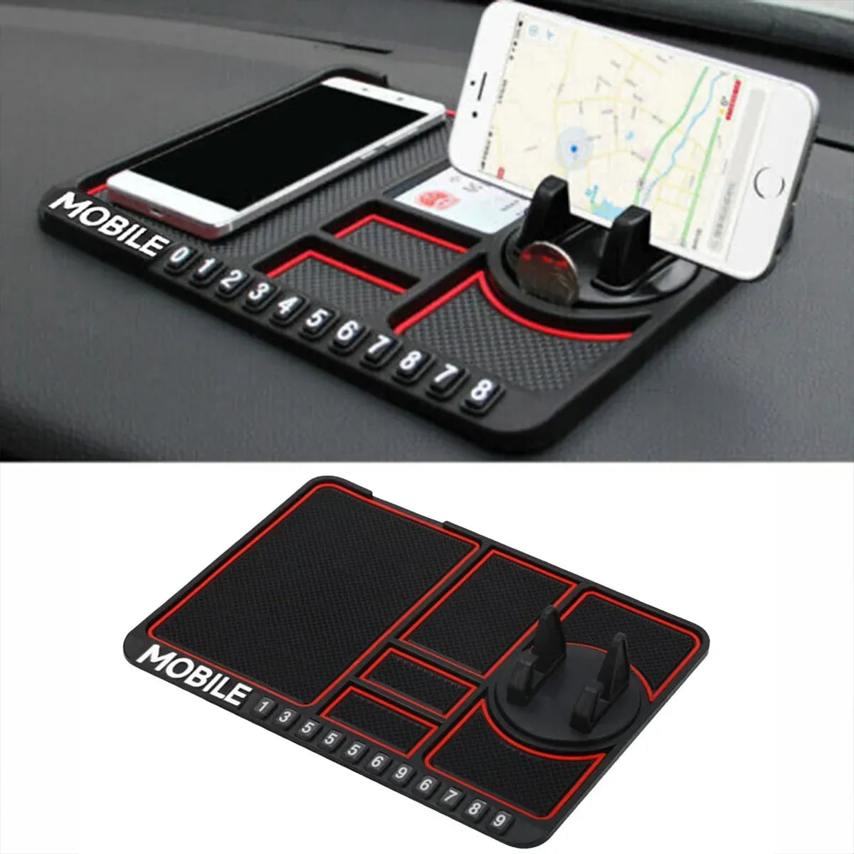 Car Mobile Phone Holder Dashboard Mount Mat Non Slip Grip Stand Anti-Slip Pad - Black