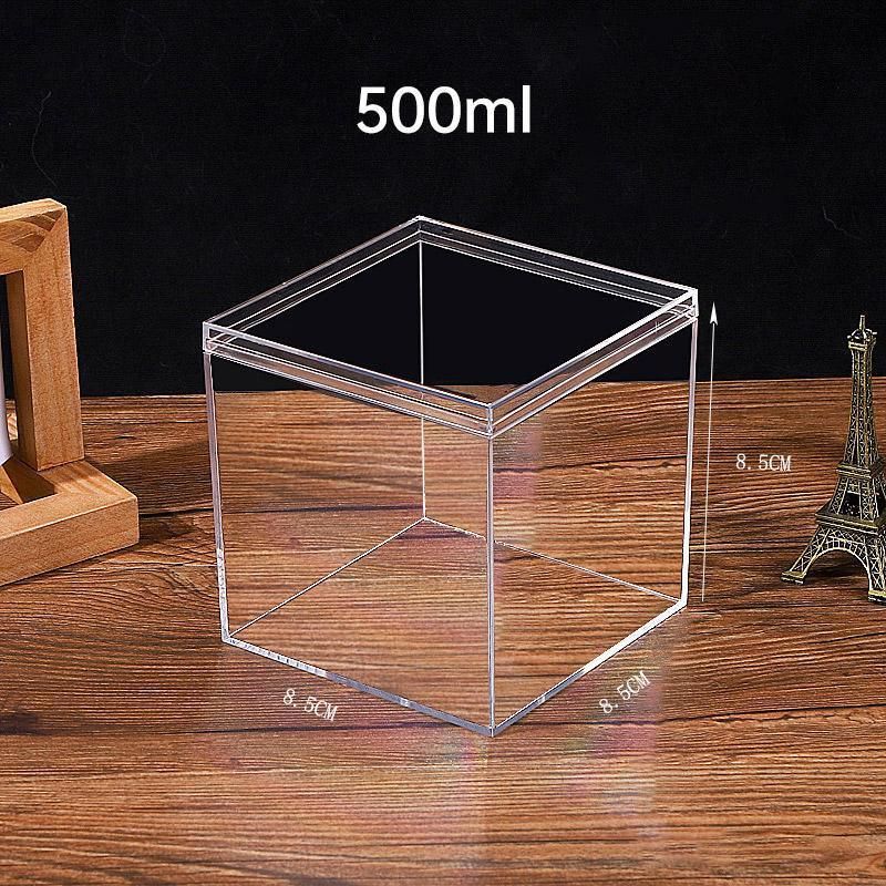 10pcs Clear Acrylic Plastic Boxes Square Storage Containers for Food Small Item - 10pcs-85-85-85