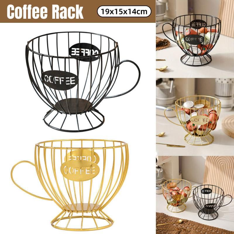 Snacks and Candy Organizer Coffee Capsules Shelf Storage for Kitchen and Pantry - Black