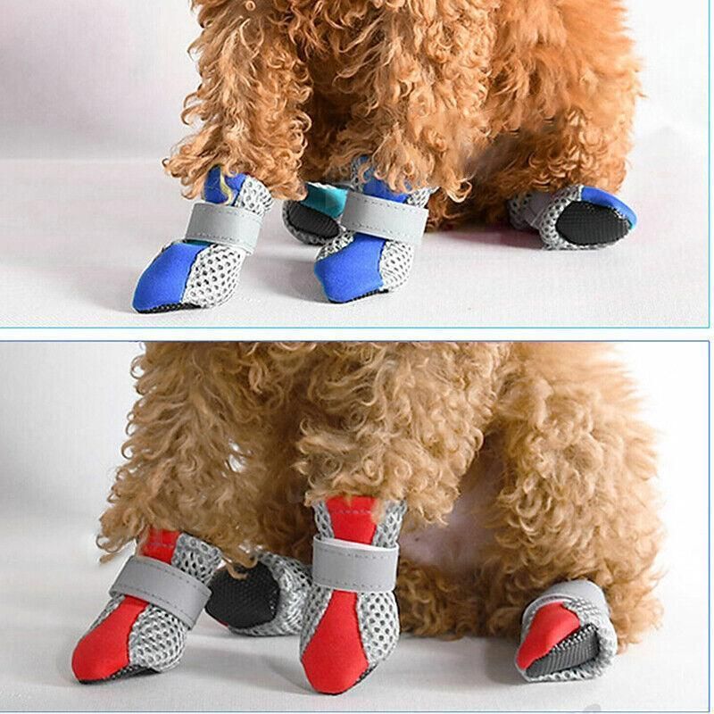 4Pcs XL Size Anti Slip Waterproof Protective Dog Shoes Rain Boots Pet Socks Booties - Black