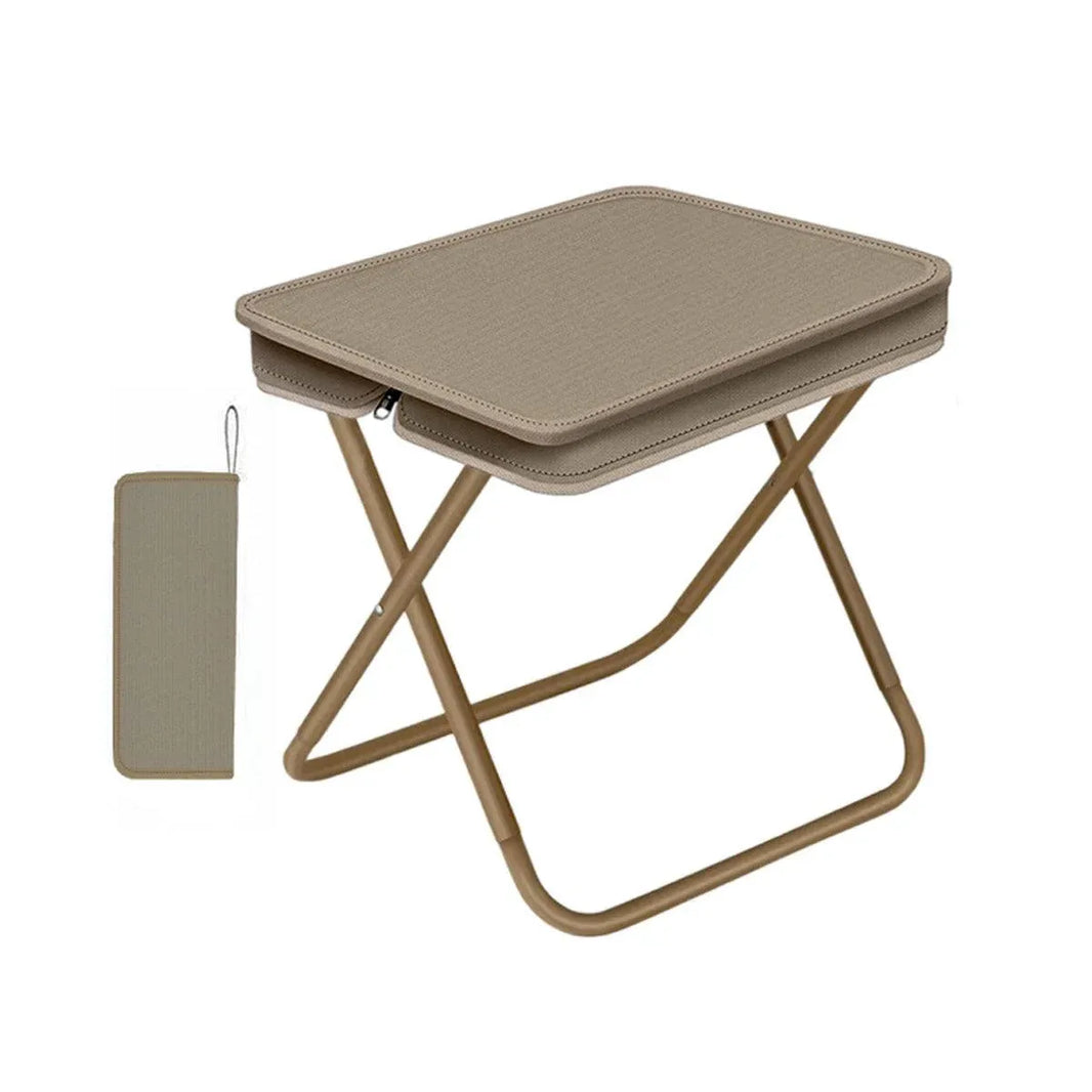 Portable Folding Camping Chair Handbag Stool Lightweight Outdoor Folding Tools - Khaki