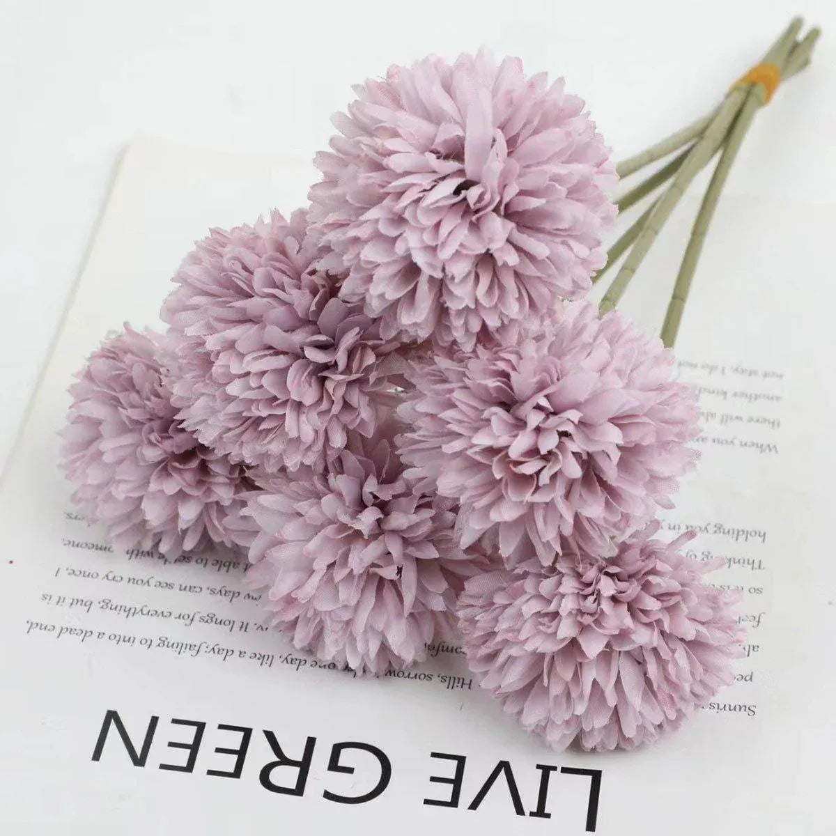 12pcs Artificial Dandelion Fake Flower Simulation Arrangement Desktop Decoration - White