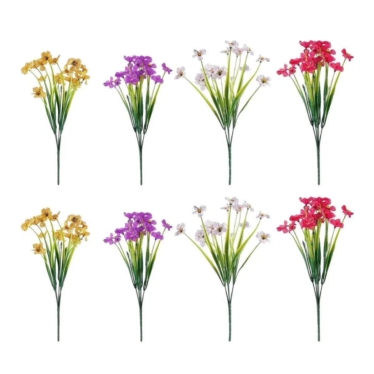 12pcs Artificial Flowers Set for Home Decor Wedding Party Fake Floral Decor - Blue
