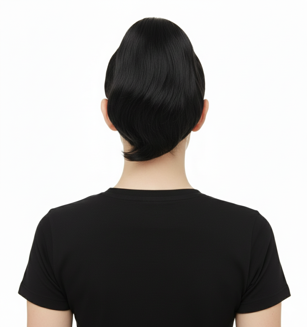 PONYTAIL WIG Long Hair Cosplay Extension Hairpiece Straight Bun Costume Party - Black