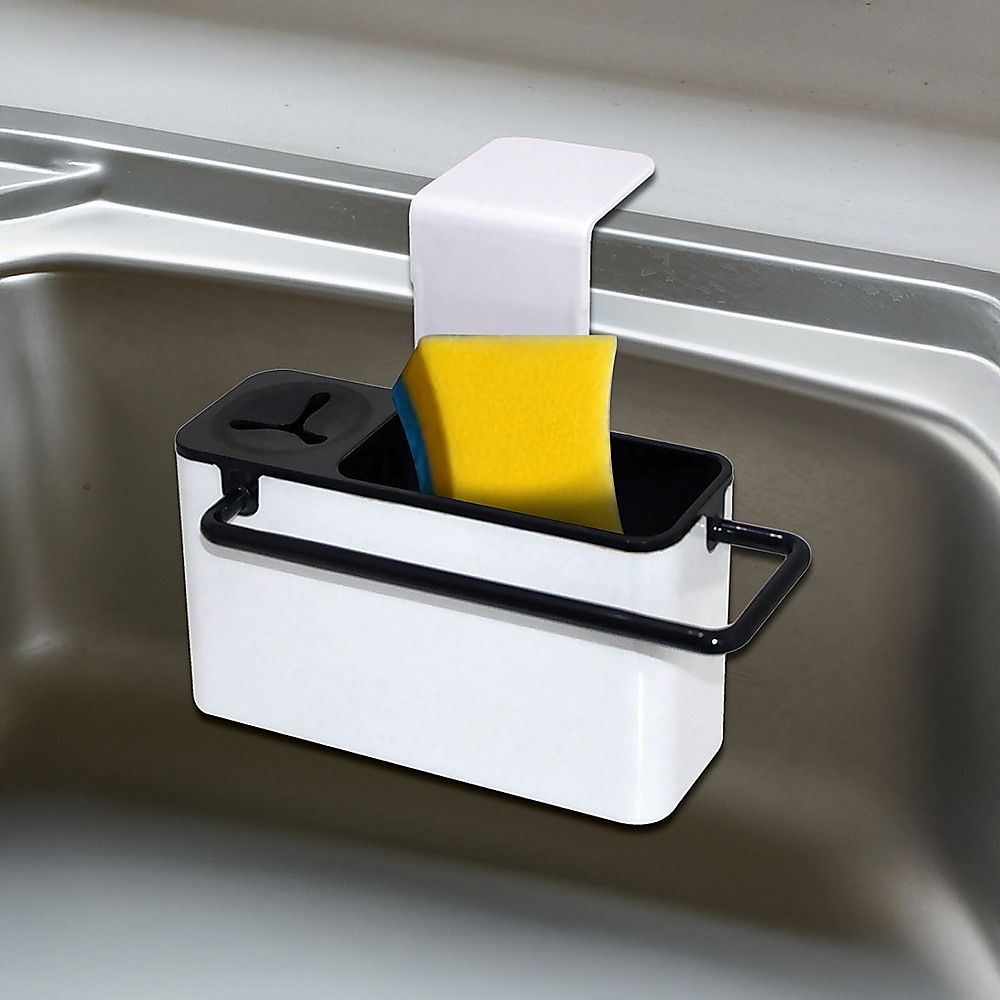 Sink Aid Self-Draining Caddy for Kitchen Sponges, Brush, Soap