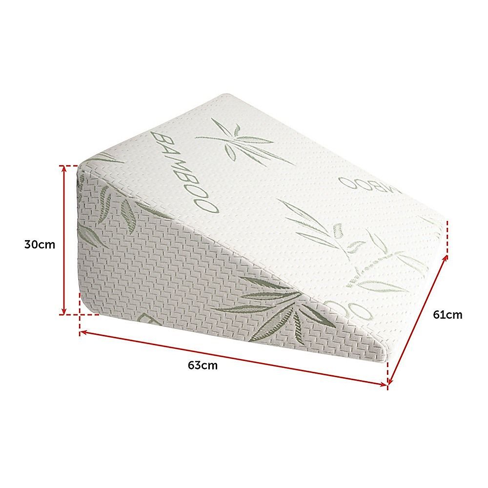 Cool Gel Memory Foam Bed Wedge Pillow Cushion for Neck, Back Support & Sleep