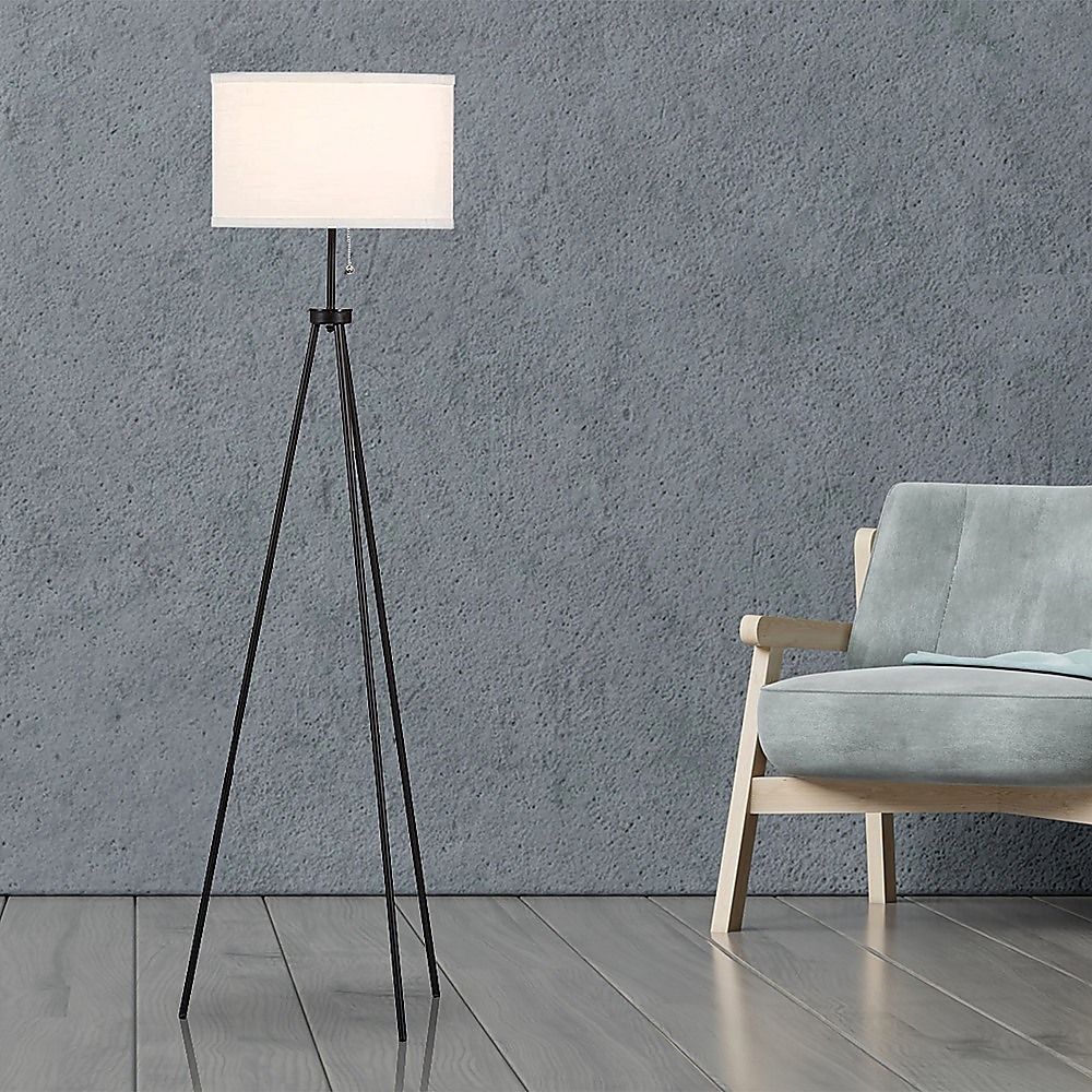 Floor Lamp Mid-Century Modern Tripod Decor Living Room Standing